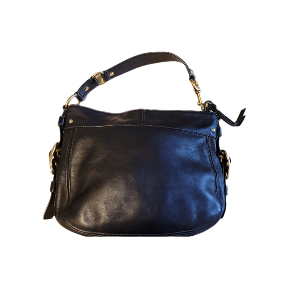 COACH CARLY Hobo Leather Shoulder Bag Black E0882-12671 EUC - Picture 2 of 13